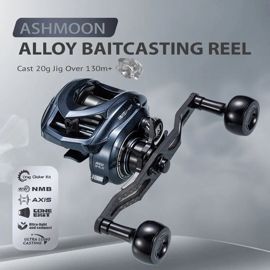 Baitcasting Reel – 12+1BB, 4 Gear Ratios, 6KG Drag, Left or Right Hand, Metal or Rubber Knob