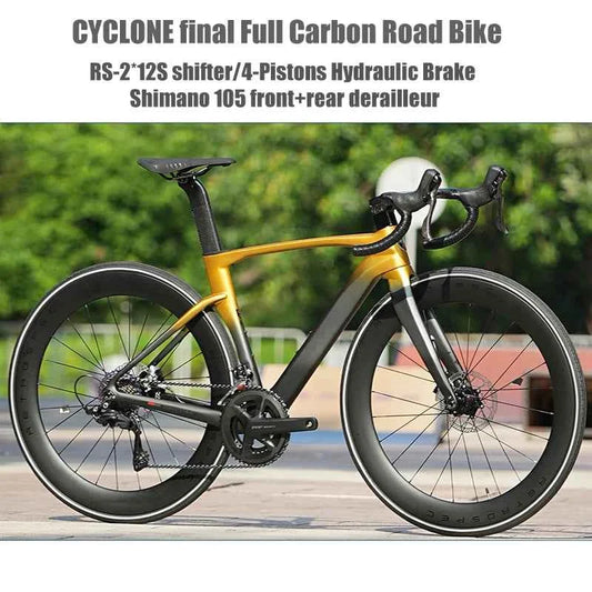 TWITTER Cyclone RS Full Carbon Road Bike – Shimano 105 24-Speed with Hydraulic Disc Brakes