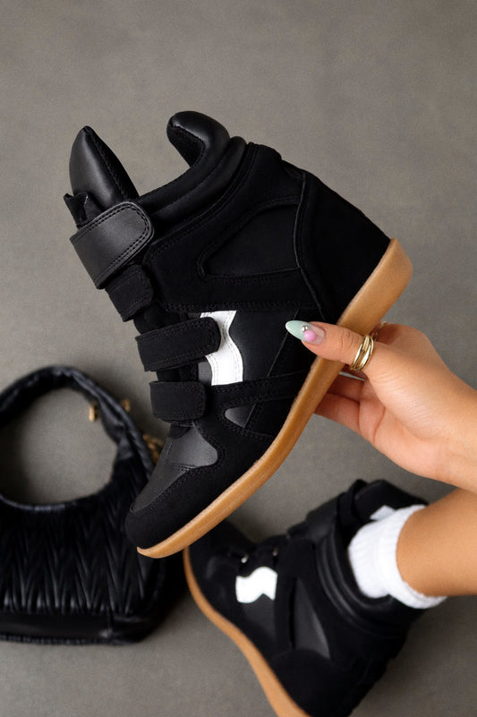 Gigi Wedge Sneakers - Black