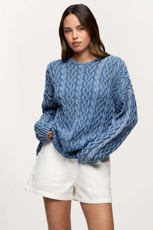 Lightweight Cable Sweater | Harbor