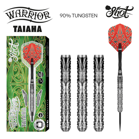 SHOT - Warrior Taiaha Steel Tip Darts - 90% Tungsten - 24g