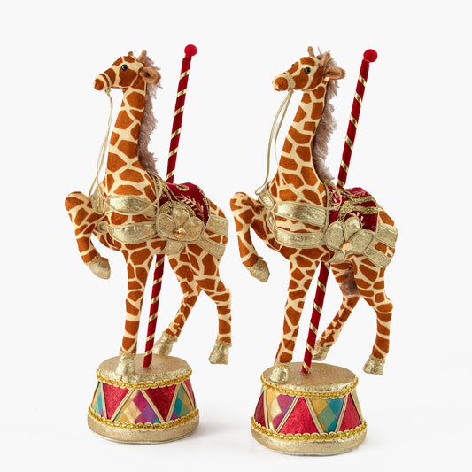 Gilbert Giraffe on Carousel (Pair) - 60cm