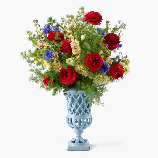 Small Adelaide Soft Blue Lattice Urn Vase