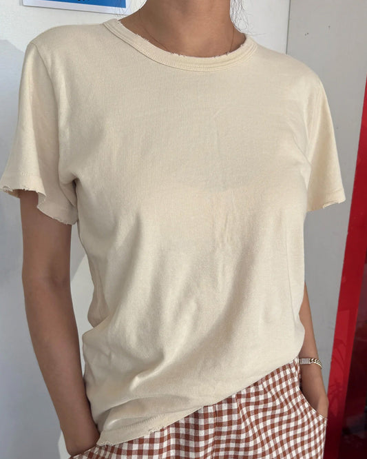 Organic Cotton Vintage Boy Tee - Bone