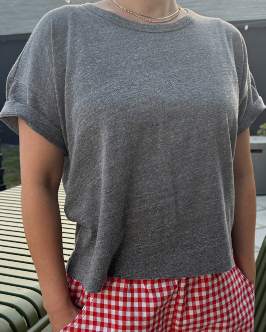 Vintage Fille Tee - Heather Grey