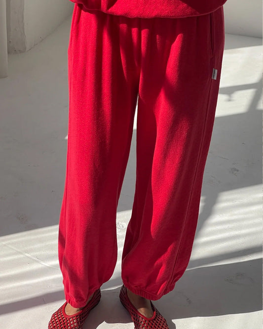 Pointelle Balloon Pants - Red Apple