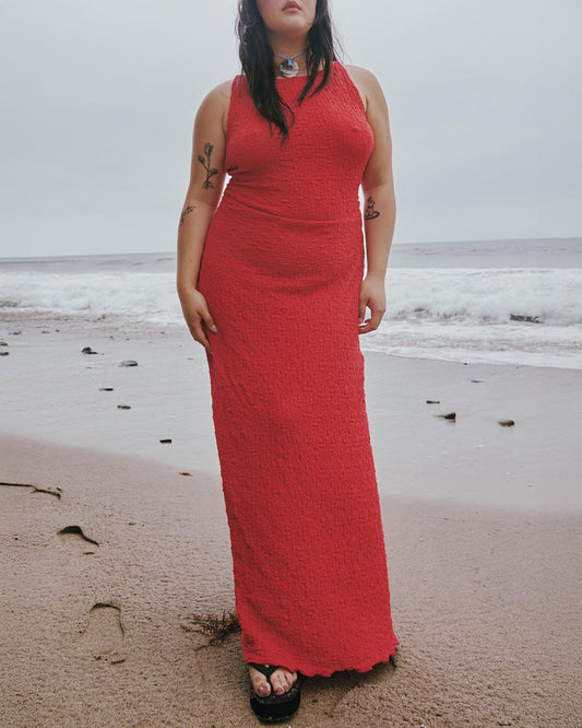 Maya Crinkle Dress - Pepper