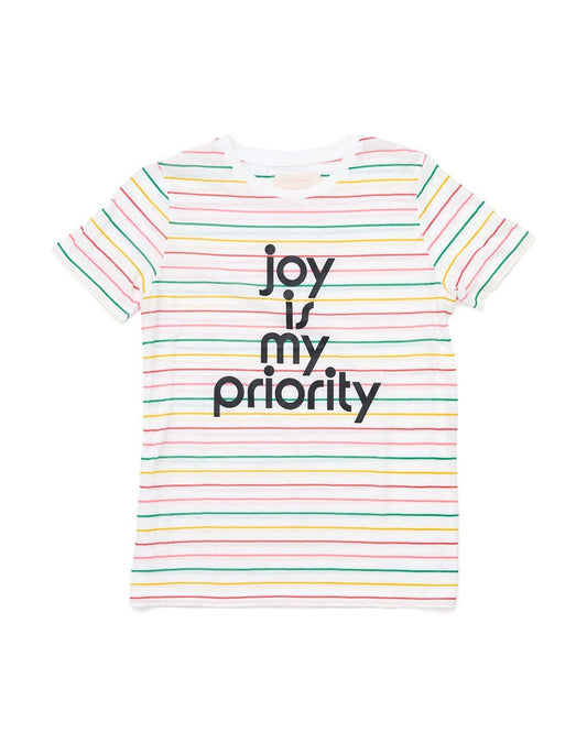 Joy Is My Priority Striped Tee