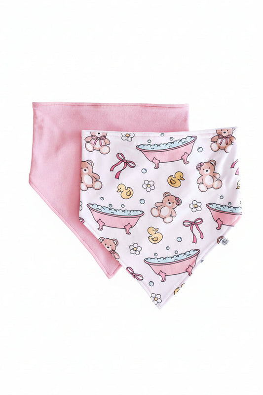 Bathtime Besties 2pc Bandana Bibs | Pink