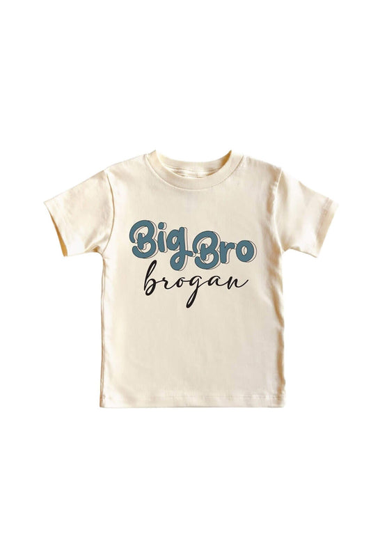 Personalized Big Bro Name Script Tee | Natural