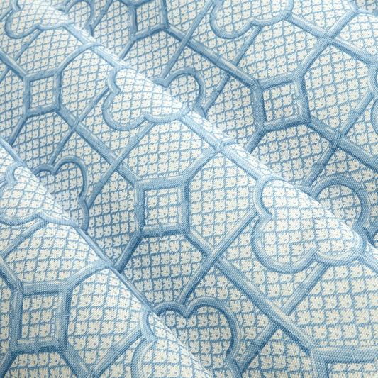 Blue Bamboo Trellis Fabric