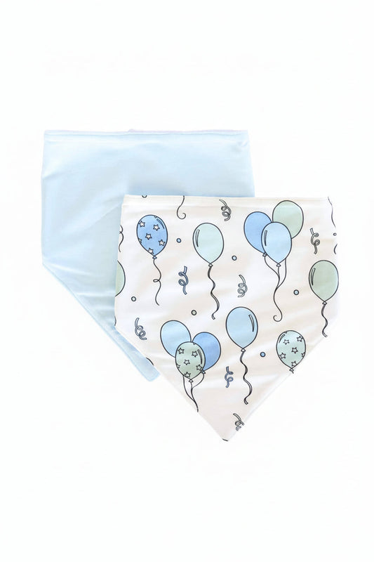 Party Time 2pc Bandana Bibs | Blue