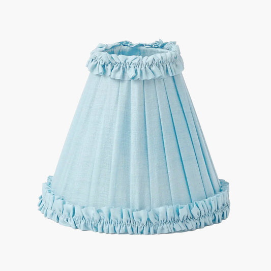 Soft Blue Frilled Silk Lampshade (18cm)