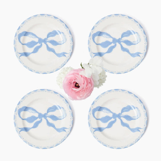 Marilyn Blue Bow Starter Plates (Set of 4)