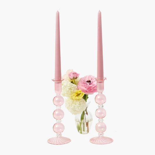 Pink Eden Candle Holders (Pair)