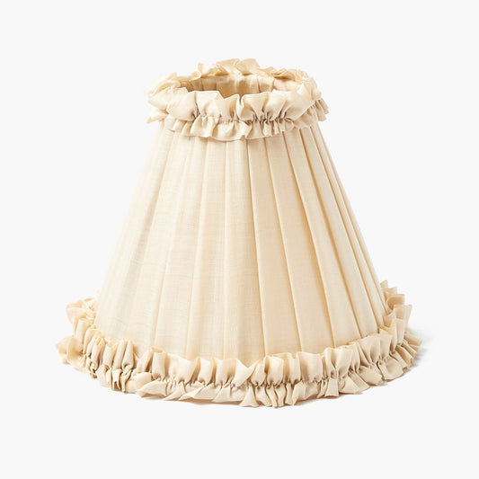 Cream Frilled Silk Lampshade (18cm)