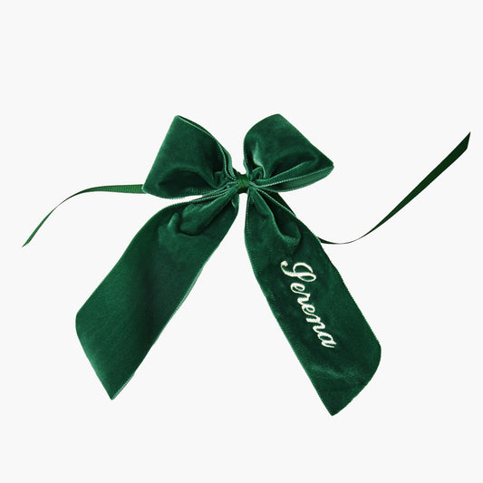 Dark Green Personalisable Bow