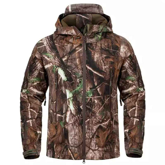 Men's Silent Soft Shell Camouflage Tactical Jacket – Waterproof Hunting Jacket
