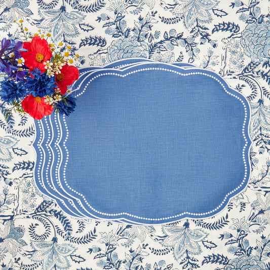 Blue Eloise Linen Placemats (Set of 4)