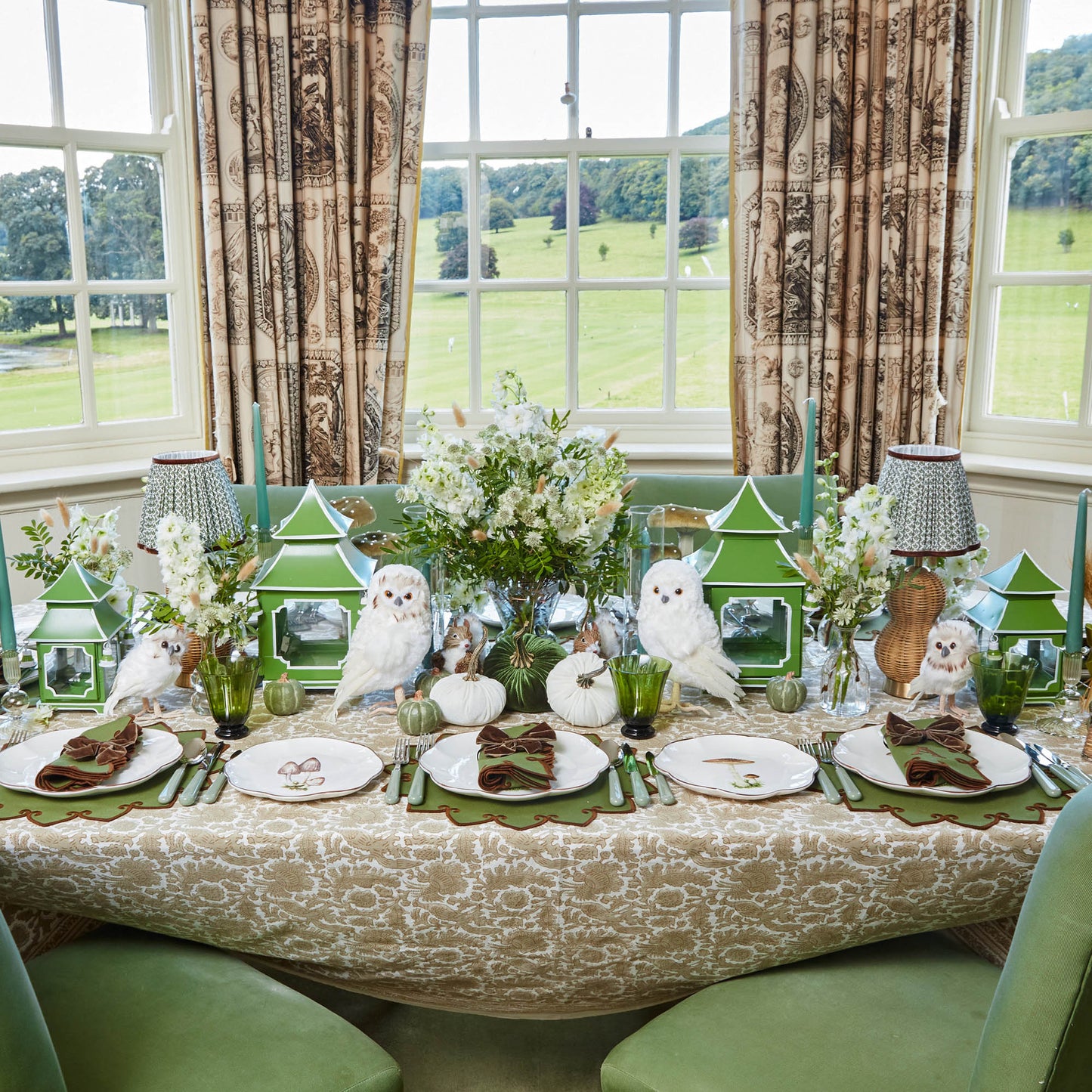 Forest Green & Brown Angelina Placemats (Set of 4)