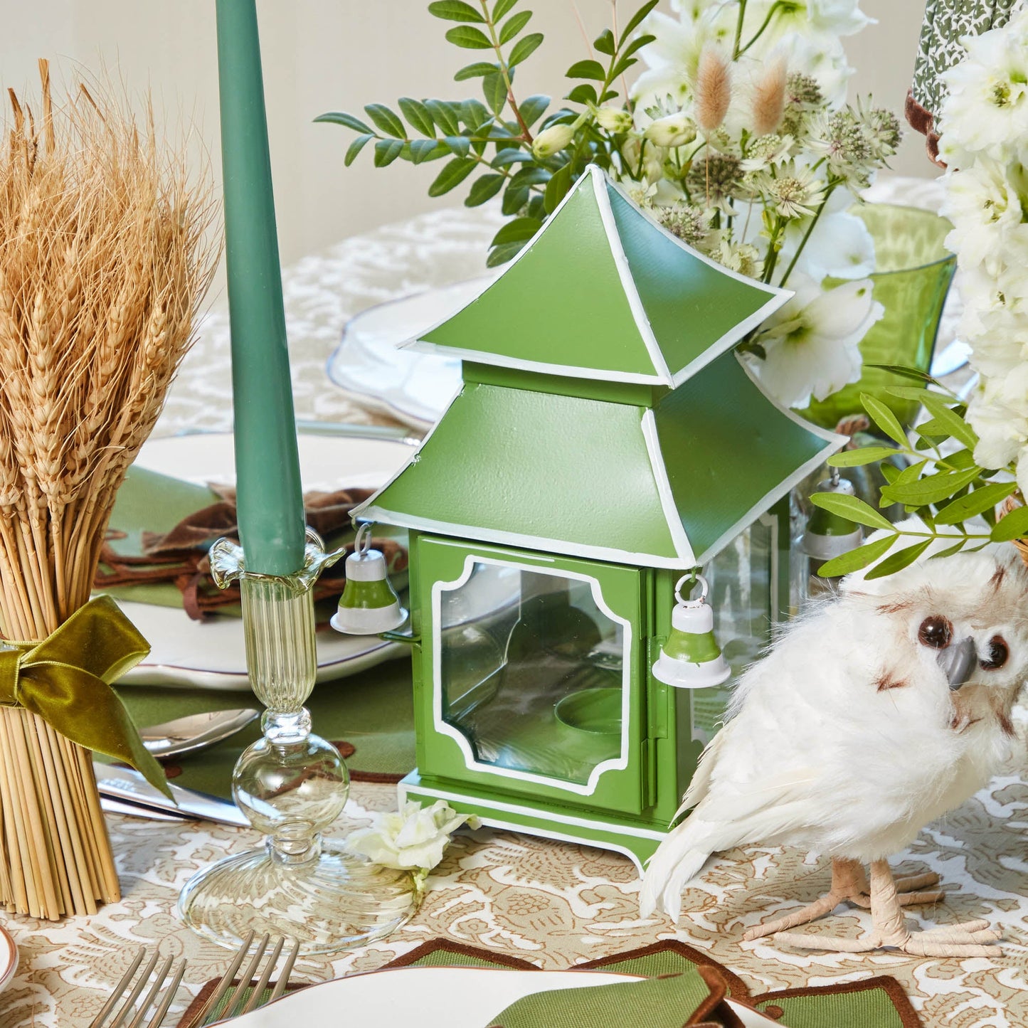 Apple Green Pagoda Lantern Set