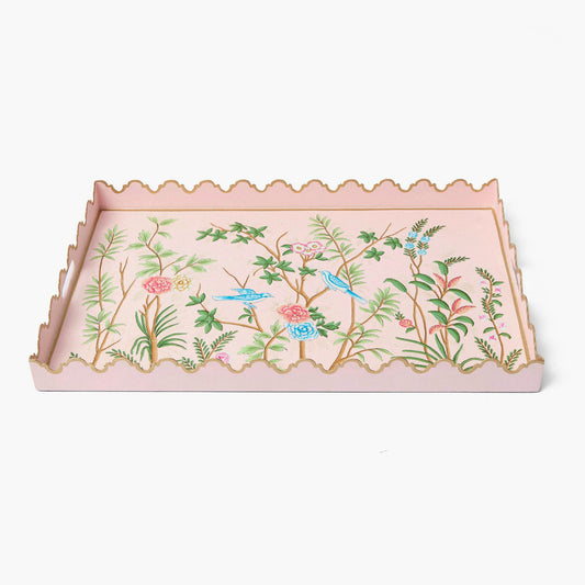 Pink Chinoiserie Tole Tray