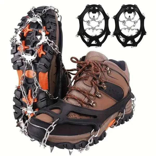 Ice Traction Cleats | 19-Spike Anti-Slip Shoe Grips for Ice & Snow