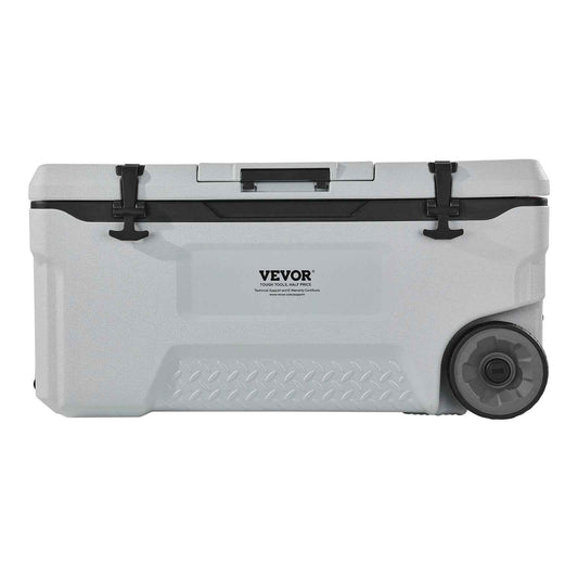 Portable Hard Cooler 74QT | 120-Can Wheeled Cooler with Cup Holder