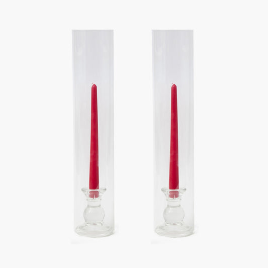 Large Claudia Glass Hurricane Candle Holder (Pair)