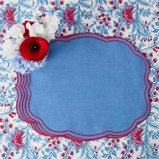 Blue & Red Eloise Placemats (Set of 4)