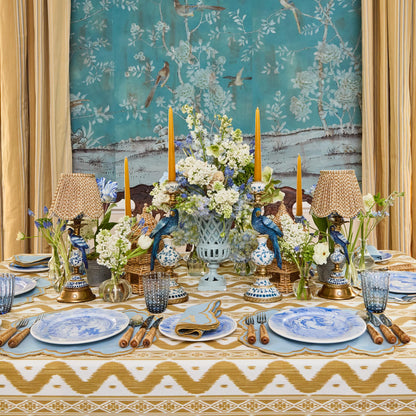Blue Parrot Candle Holders (Pair)
