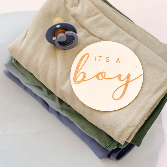 It's a Boy Wood Announcement