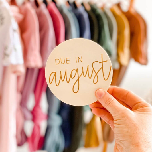 Due In Pregnancy Wood Announcement