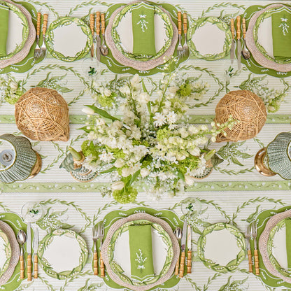 Green Lily of the Valley Eloise Linen Placemats (Set of 4)