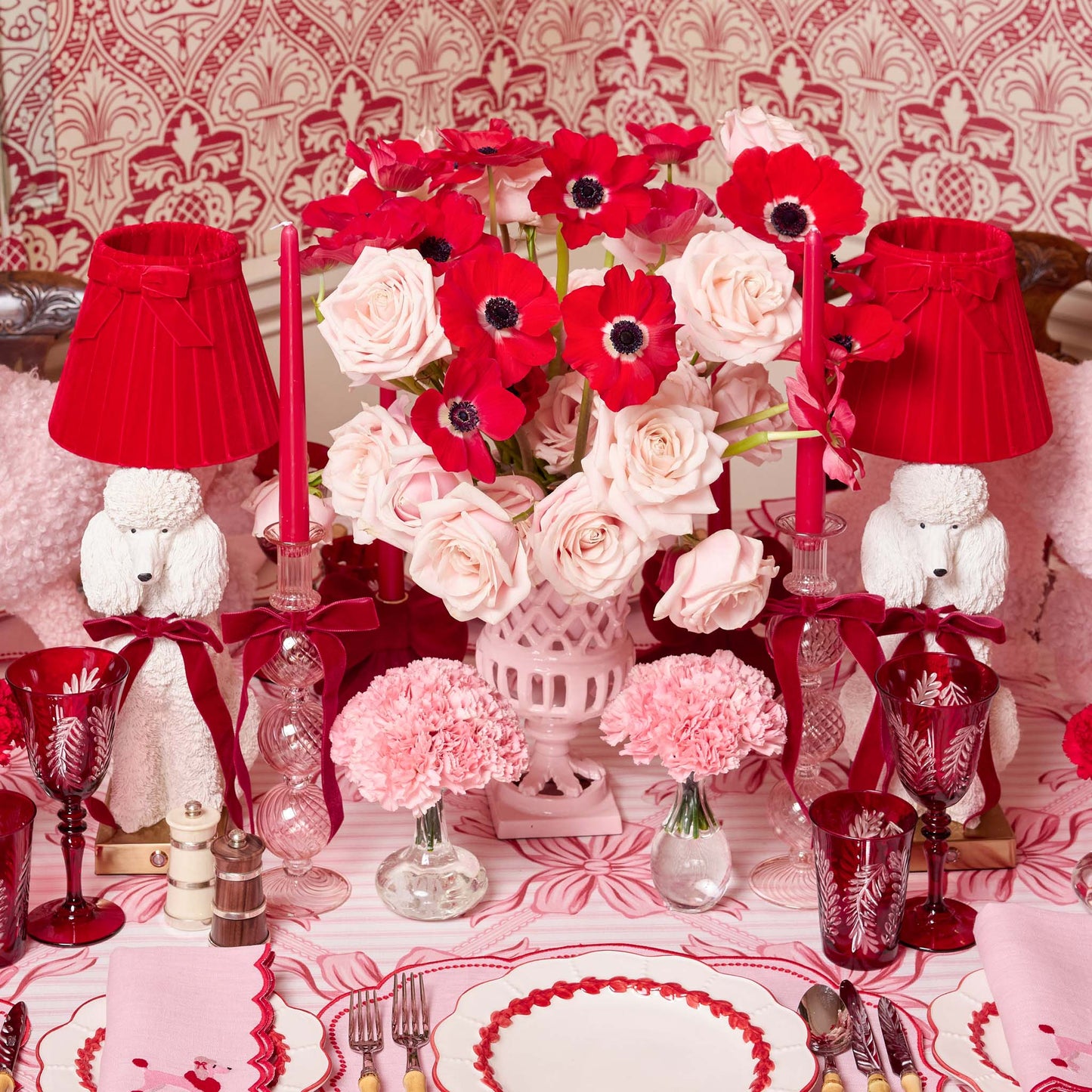 Ruby Red Velvet Bows (Set of 4) - 20cm