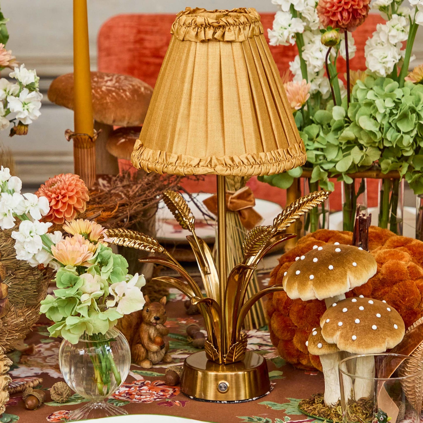 Caramel Frilled Silk Lampshade (18cm)