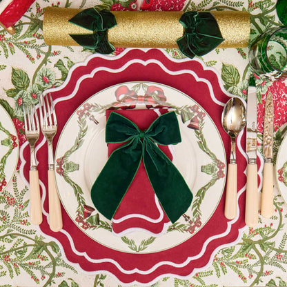 Dark Green Personalisable Bow