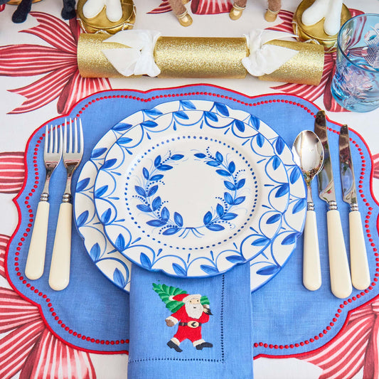 Blue & Red Eloise Placemats & Father Christmas Napkins (Set of 4)