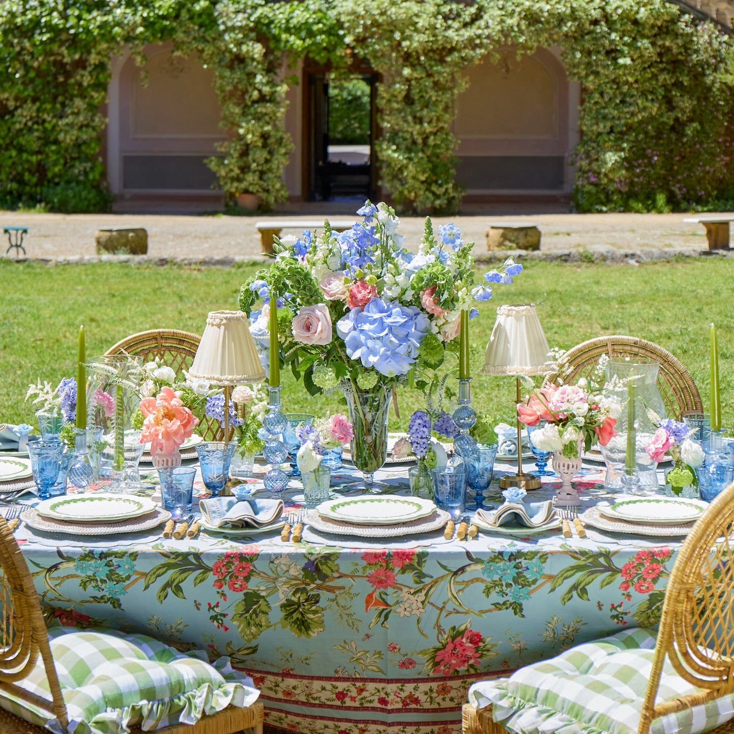 Soft Blue Fiore Napkin Rings (Set of 4)