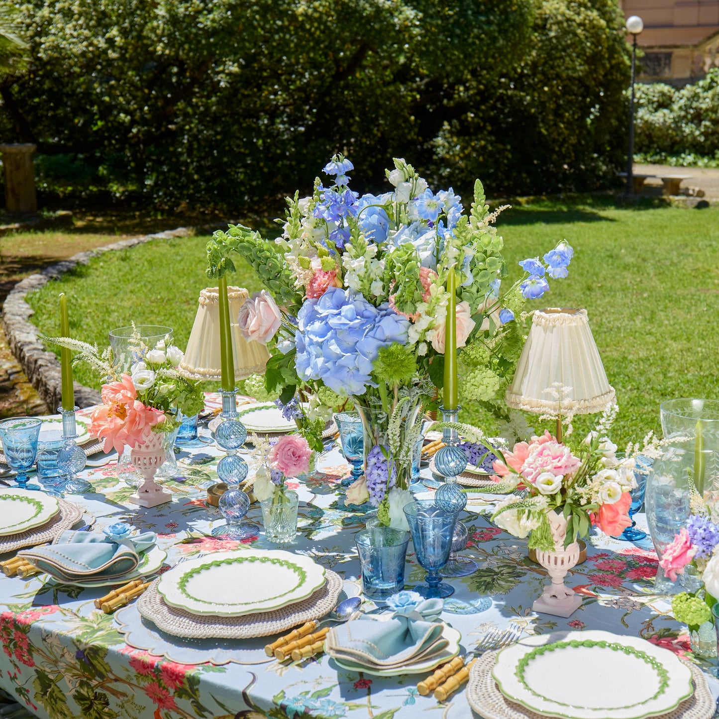 Duck Egg Blue & Sand Mariana Placemats & Napkins (Set of 4)
