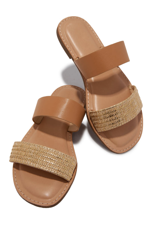 Isabella Slide Sandals - Raffia
