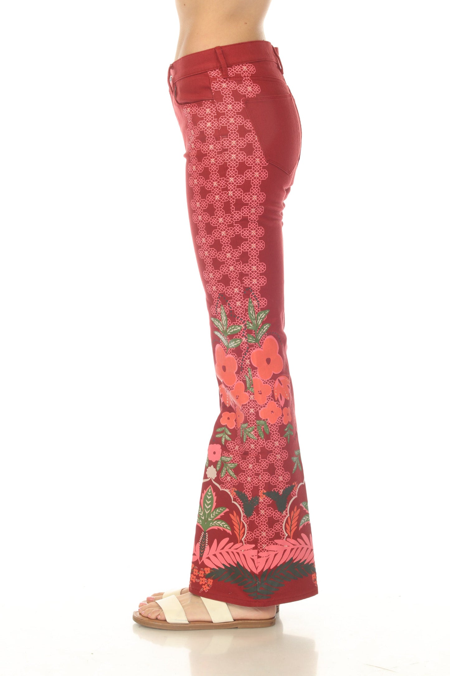 Johnny Was Red Caleta Straight Flare Jean L60025-7