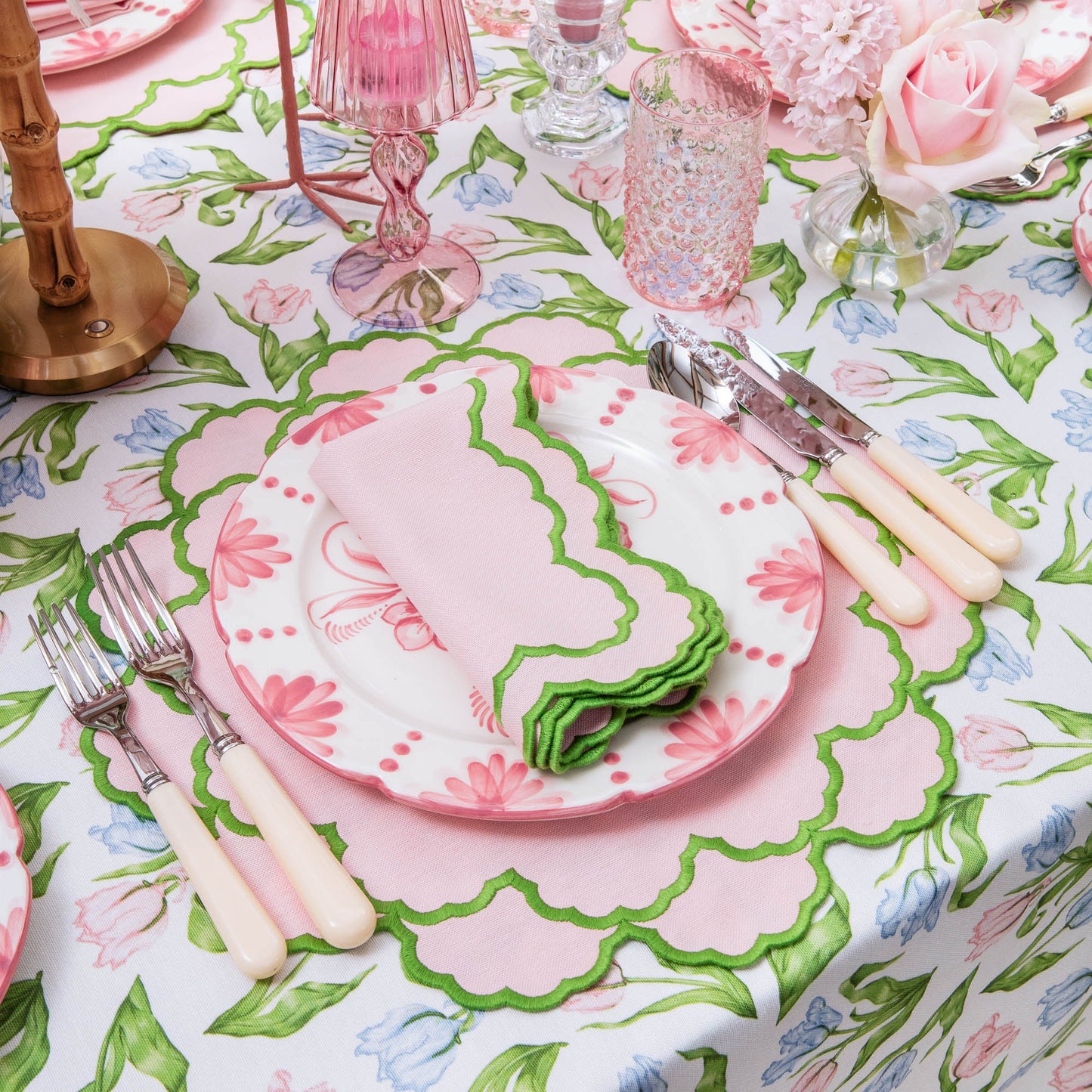 Pink & Green Lily Placemats (Set of 4)