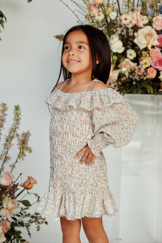 Mini Rosie Long Sleeve Dress - Ivory
