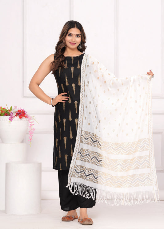 Black Kurta set with Dupatta
