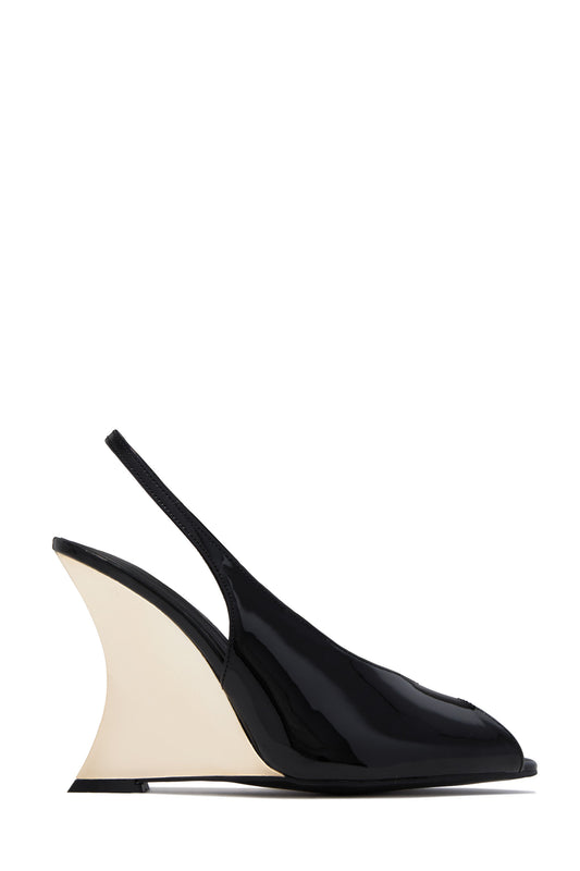 Molly Peep Toe Wedges - Black