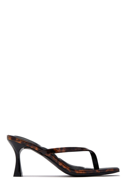 Angelie Mid Heel Mules - Tortoise