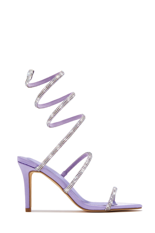 Sushmita Embellished Around The Ankle Coil Heels - Lilac