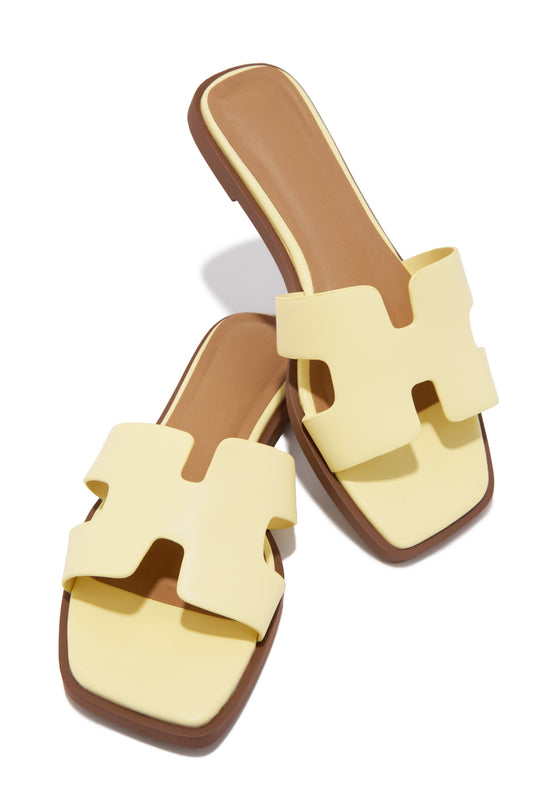 Lori Slip On Flat Sandals - Yellow