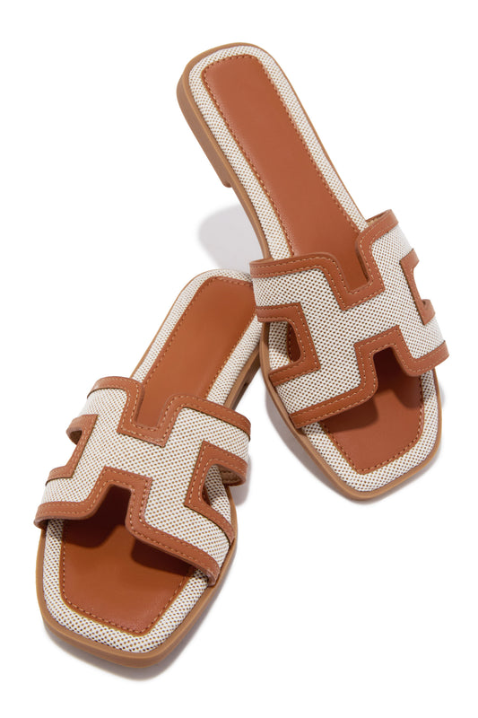 Demi Flat Slip On Sandals - Natural